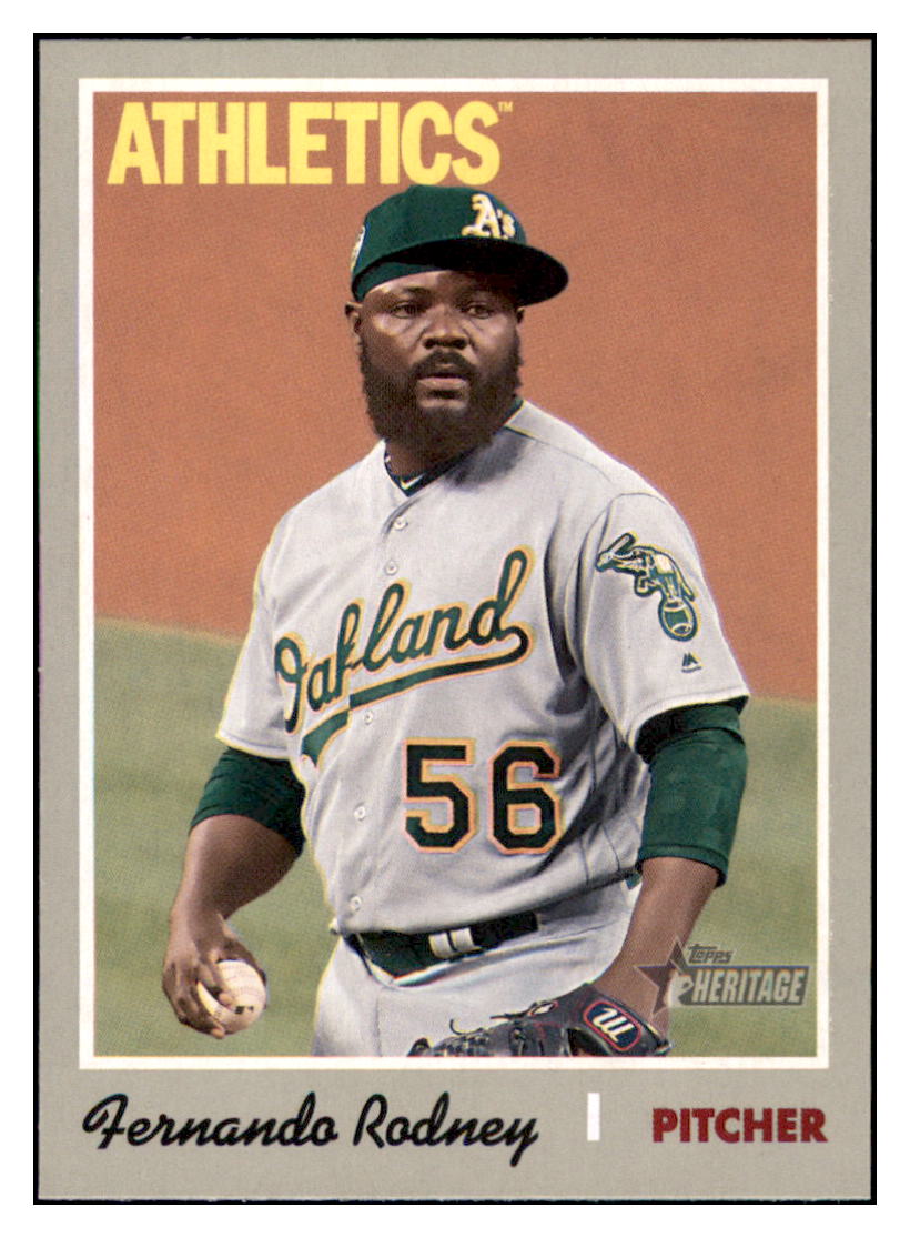 2019 Topps Heritage Fernando Rodney    Oakland Athletics #311 Baseball card    TMH1B simple Xclusive Collectibles