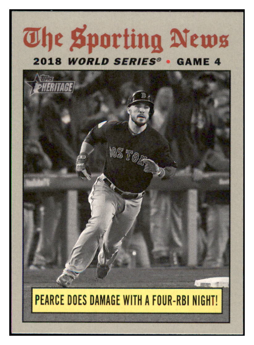 2019 Topps Heritage Pearce Does Damage
with a Four-RBI Night! Boston Red
Sox #308 Baseball card TMH1B simple Xclusive Collectibles