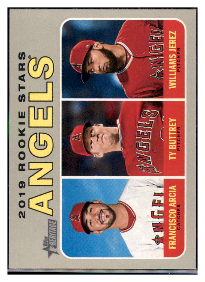 2019 Topps Heritage Ty Buttrey /
  Francisco Arcia / Williams Jerez CPC, RC, RS    Los Angeles Angels #244 Baseball
  card    TMH1B simple Xclusive Collectibles