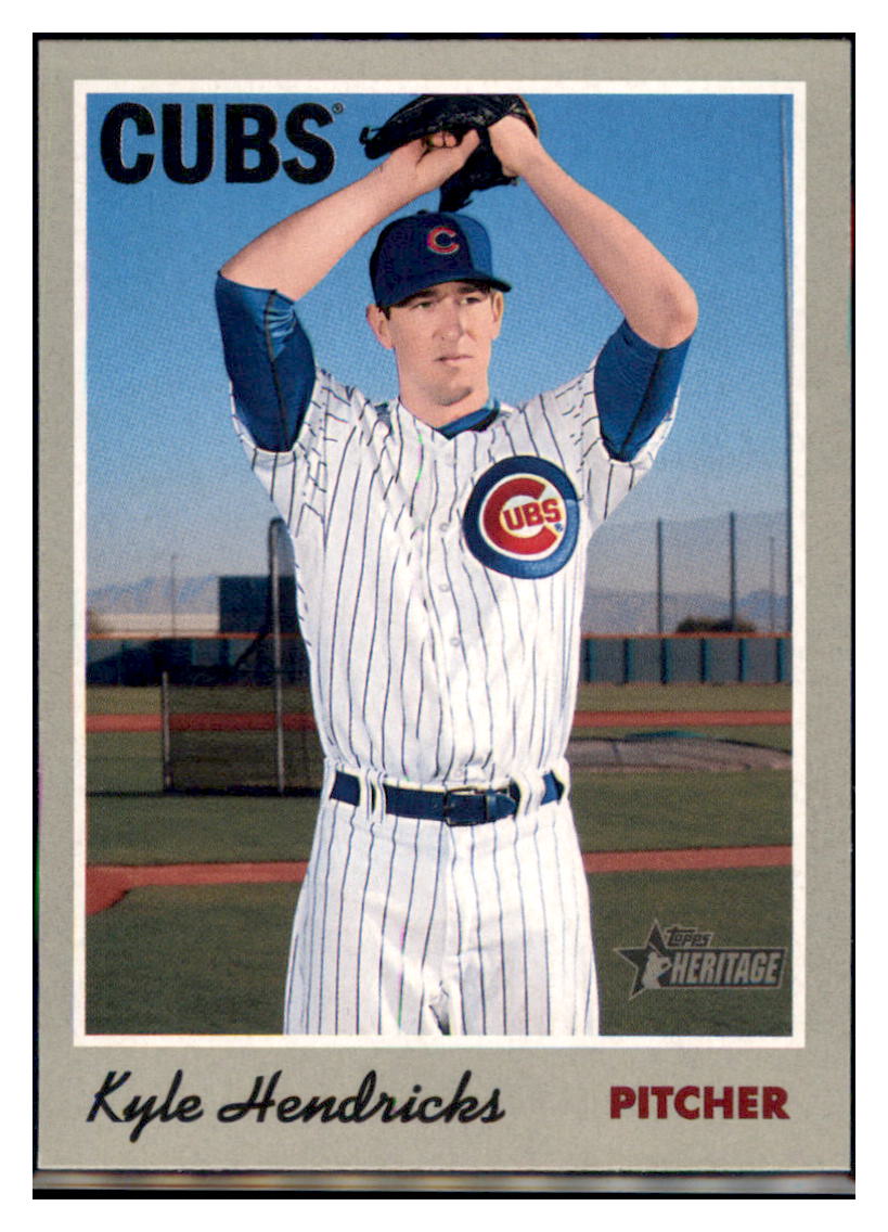 2019 Topps Heritage Kyle Hendricks Chicago Cubs #46 Baseball card TMH1B_1a simple Xclusive Collectibles