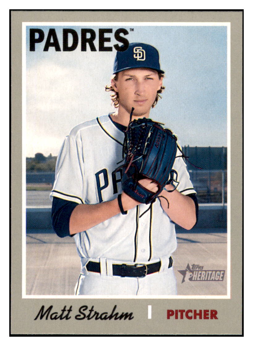 2019 Topps Heritage Matt Strahm San Diego Padres #314 Baseball card TMH1B simple Xclusive Collectibles