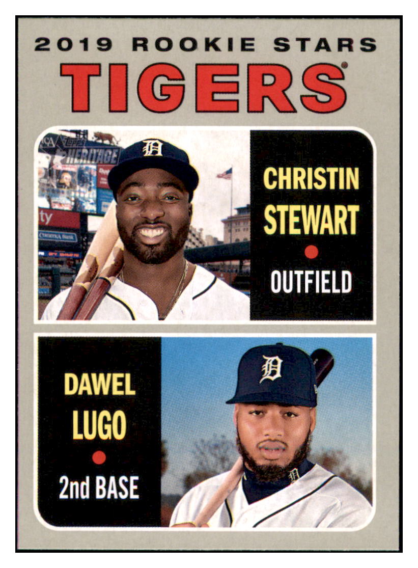 2019 Topps Heritage Dawel Lugo / Christin
Stewart CPC, RC, RS Detroit Tigers
#207 Baseball card TMH1B simple Xclusive Collectibles