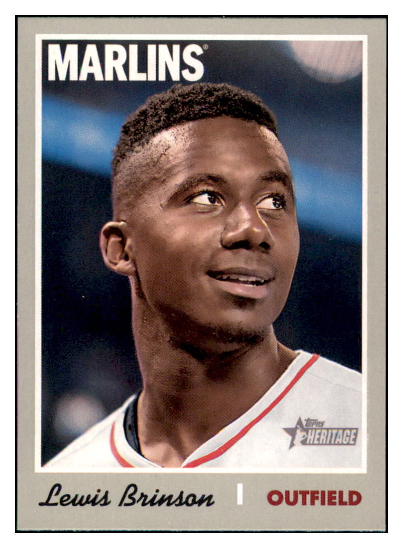 2019 Topps Heritage Lewis Brinson Miami Marlins #THC-261 Baseball card TMH1B simple Xclusive Collectibles