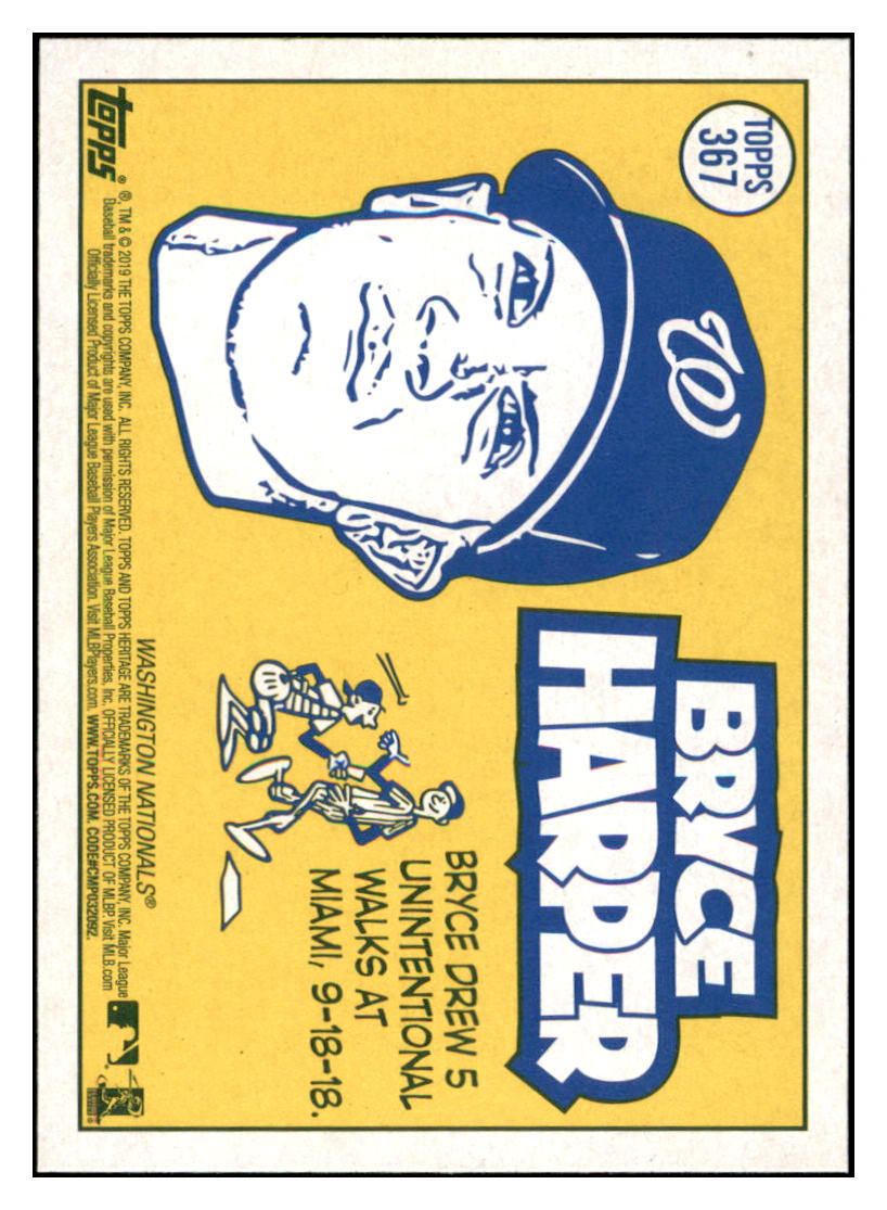 2019 Topps Heritage Bryce Harper Washington Nationals #367 Baseball card Sporting News TMH1B simple Xclusive Collectibles