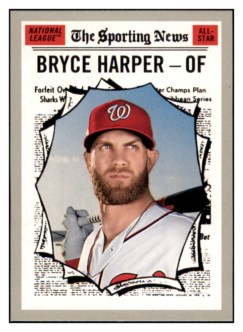 2019 Topps Heritage Bryce Harper Washington Nationals #367 Baseball card Sporting News TMH1B simple Xclusive Collectibles