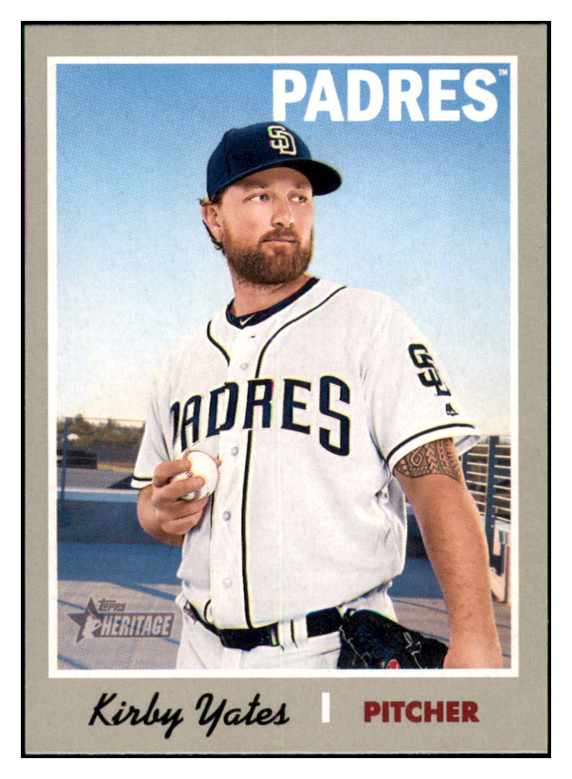 2019 Topps Heritage Kirby Yates San Diego Padres #345 Baseball card TMH1B simple Xclusive Collectibles