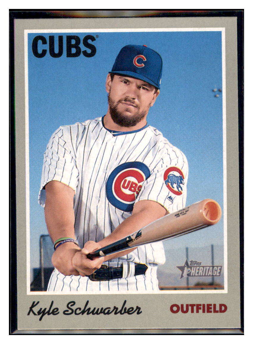 2019 Topps Heritage Kyle Schwarber Chicago Cubs #117 Baseball card TMH1B_1a simple Xclusive Collectibles