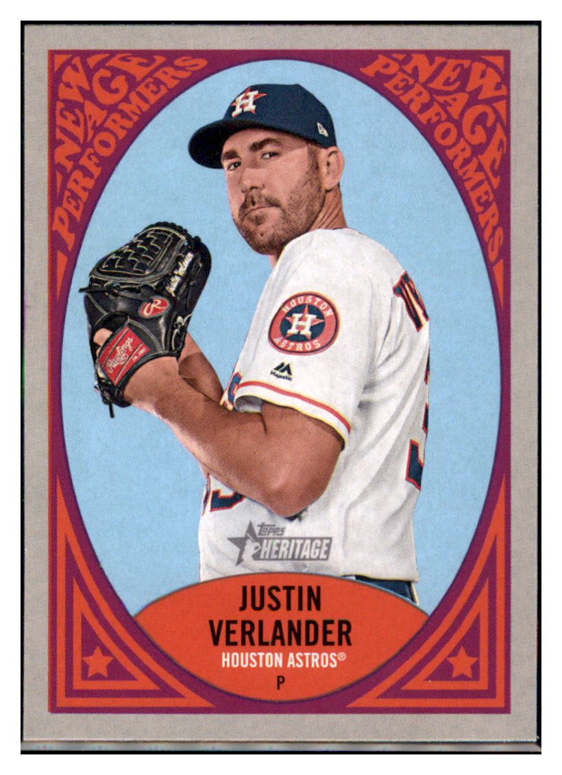 2019 Topps Heritage Justin Verlander    Houston Astros #NAP-12 Baseball card    TMH1B simple Xclusive Collectibles   