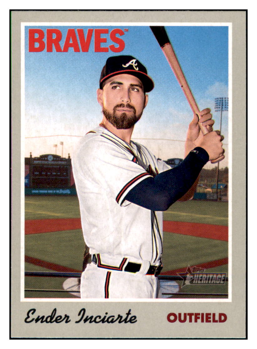 2019 Topps Heritage Ender Inciarte    Atlanta Braves #105 Baseball card    TMH1B_1a simple Xclusive Collectibles