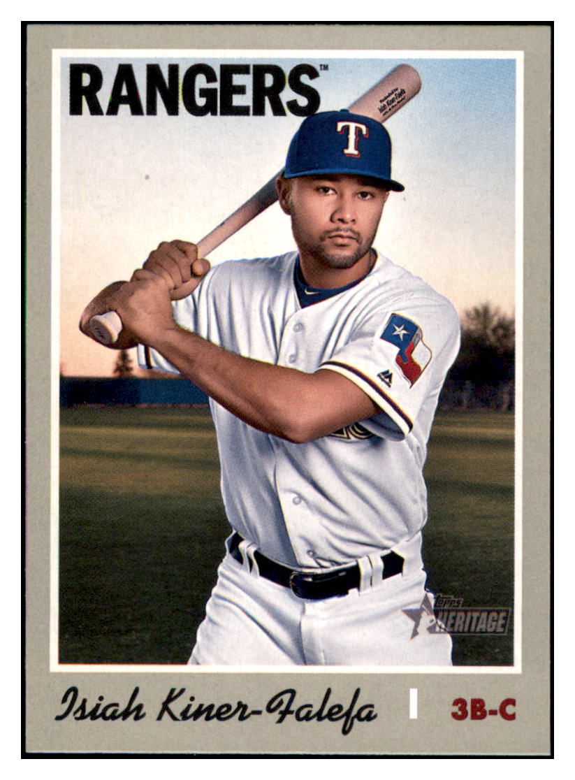 2019 Topps Heritage Isiah
Kiner-Falefa Texas Rangers #285
Baseball card TMH1B_1b simple Xclusive Collectibles