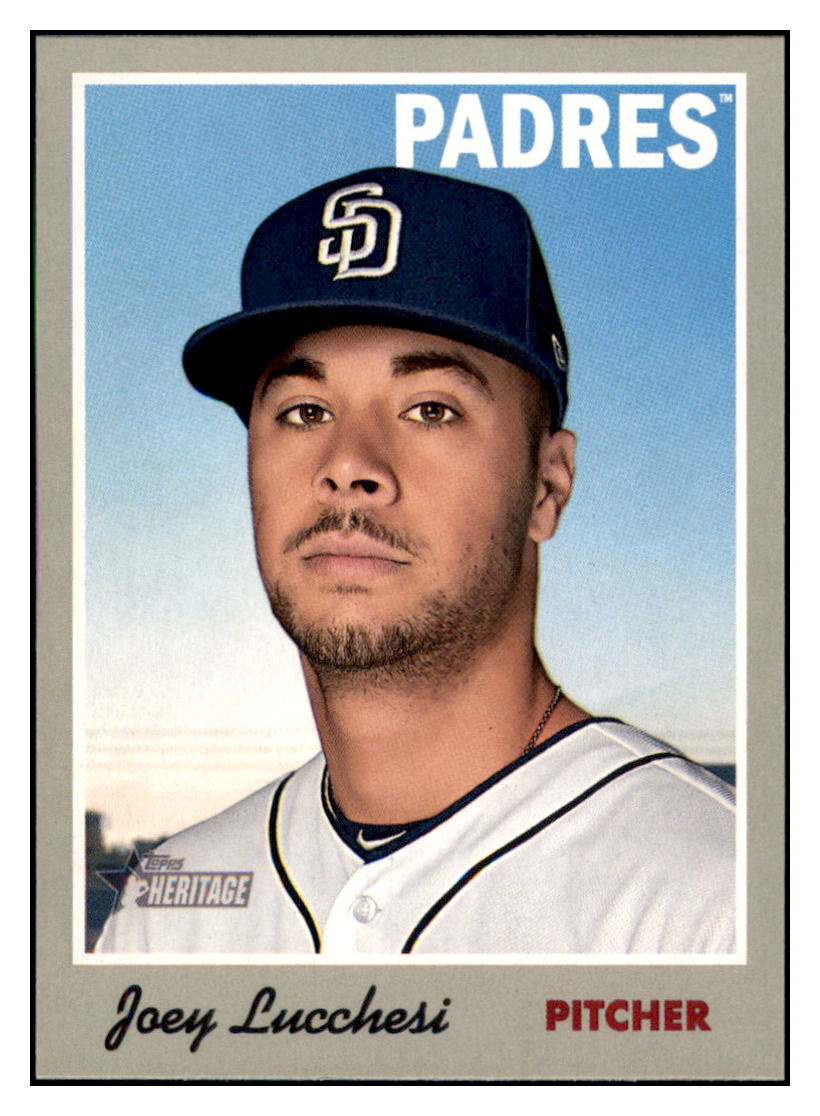 2019 Topps Heritage Joey Lucchesi San Diego Padres #44 Baseball card TMH1B simple Xclusive Collectibles