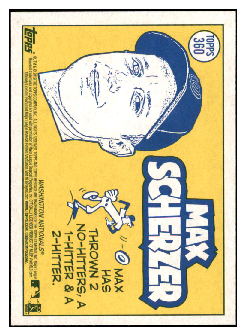 2019 Topps Heritage Max Scherzer Washington Nationals #360 Baseball card Sporting News TMH1B simple Xclusive Collectibles