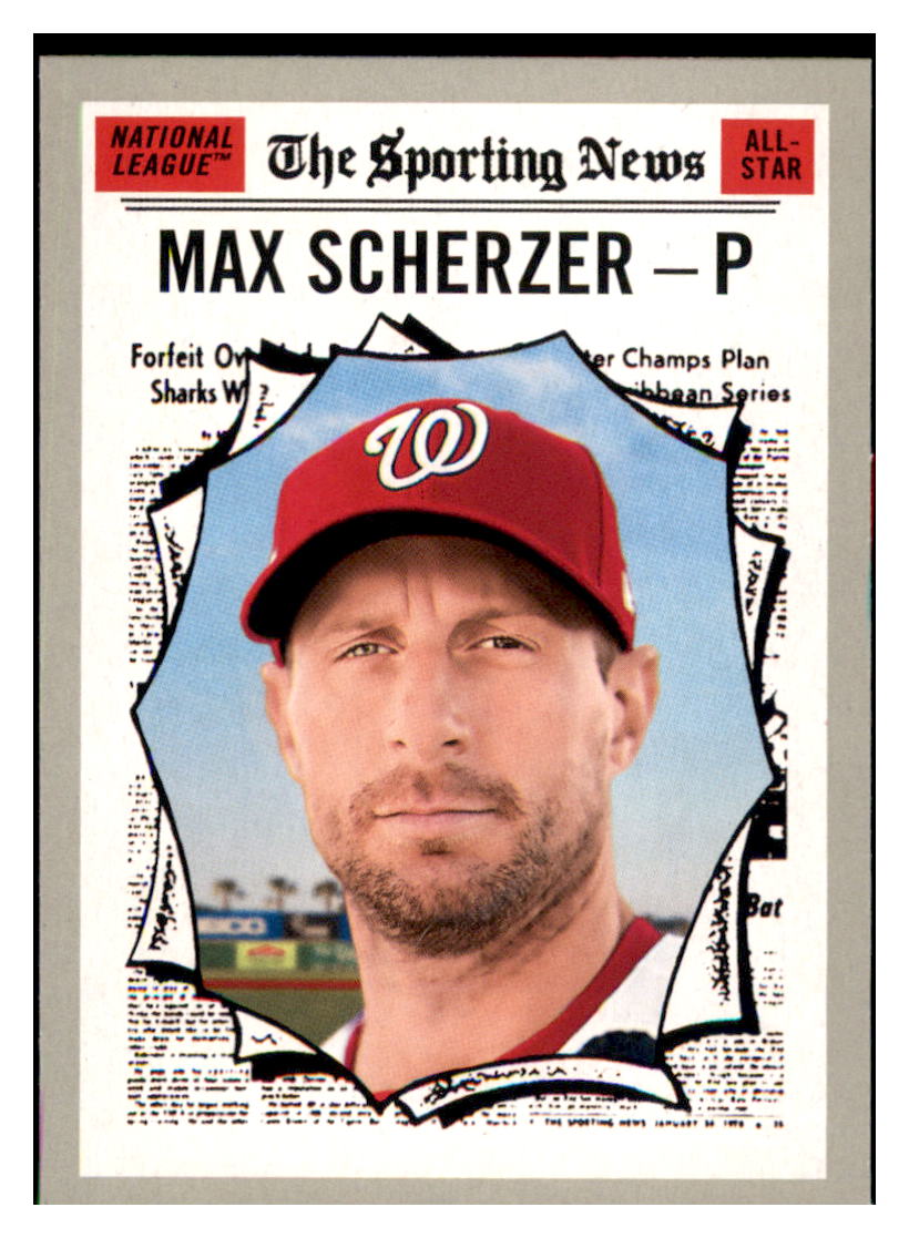 2019 Topps Heritage Max Scherzer Washington Nationals #360 Baseball card Sporting News TMH1B simple Xclusive Collectibles