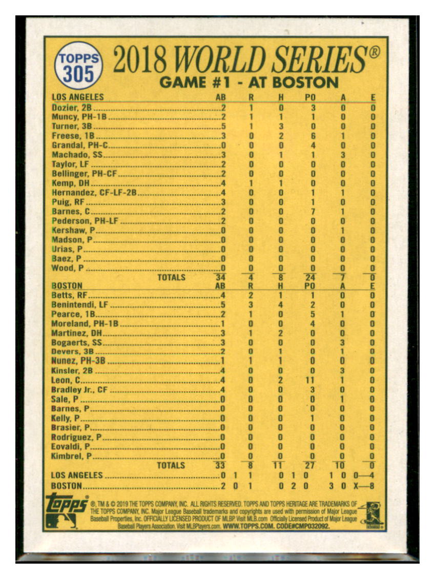 2019 Topps Heritage Nunez Pinch-Hit HR
Seals the Win! WSH Boston Red Sox
#305 Baseball card TMH1B_1a simple Xclusive Collectibles