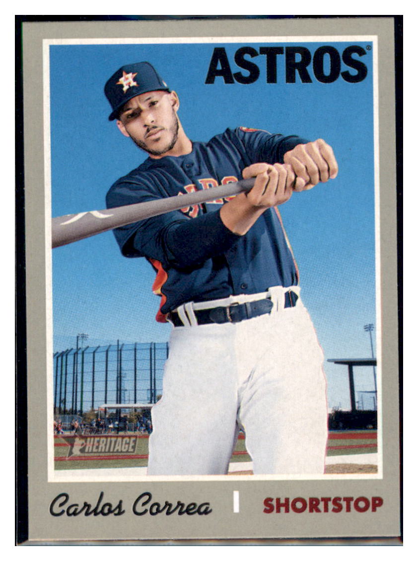 2019 Topps Heritage Carlos Correa    Houston Astros #423 Baseball card    TMH1B_1a simple Xclusive Collectibles