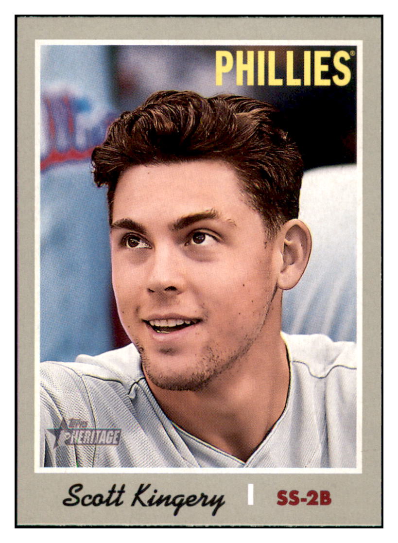 2019 Topps Heritage Scott Kingery    Philadelphia Phillies #186 Baseball
  card    TMH1B_1a simple Xclusive Collectibles