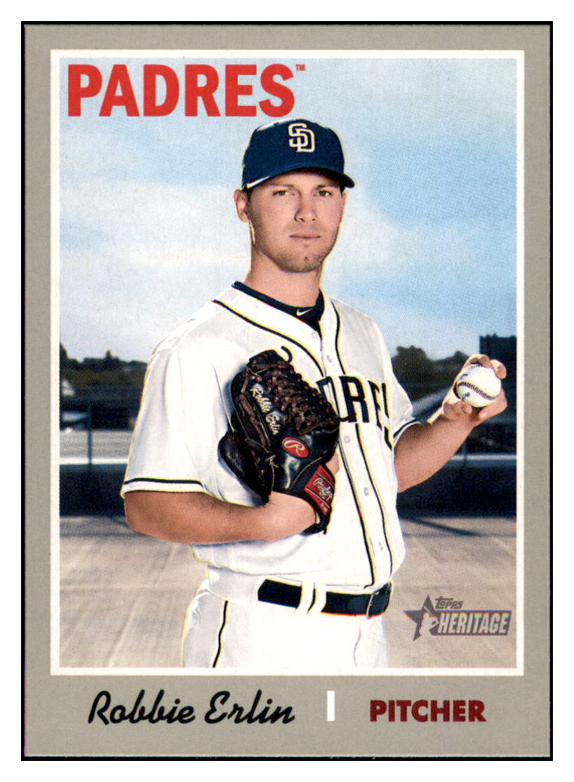 2019 Topps Heritage Robbie Erlin    San Diego Padres #329 Baseball card    TMH1B simple Xclusive Collectibles   