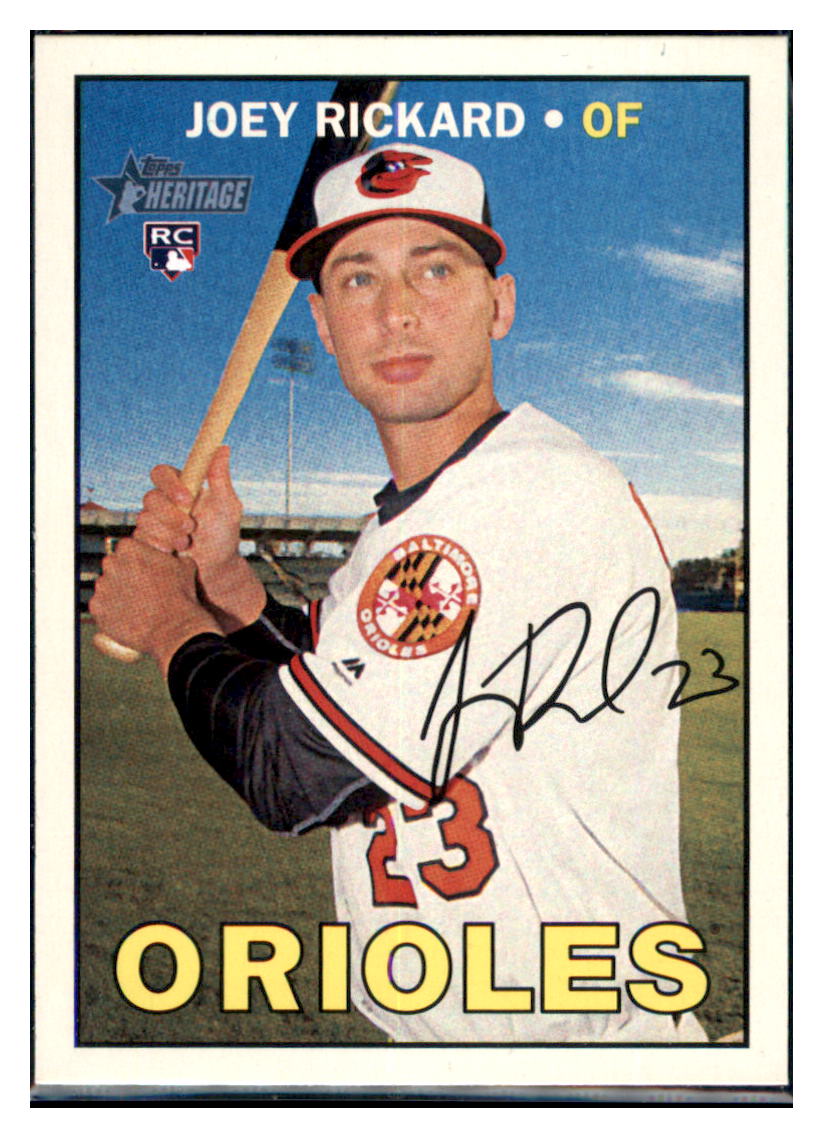 2016 Topps Heritage Joey Rickard    Baltimore Orioles #566 Baseball card    TMH1B simple Xclusive Collectibles