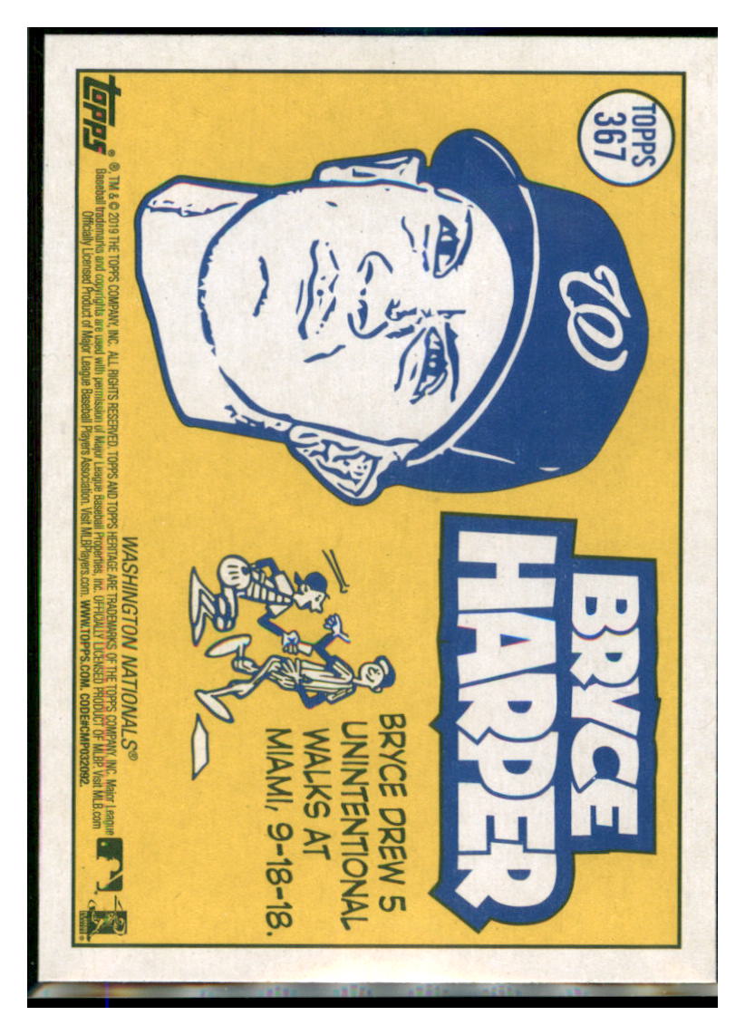 2019 Topps Heritage Bryce Harper Washington Nationals #367 Baseball card Sporting News TMH1B simple Xclusive Collectibles
