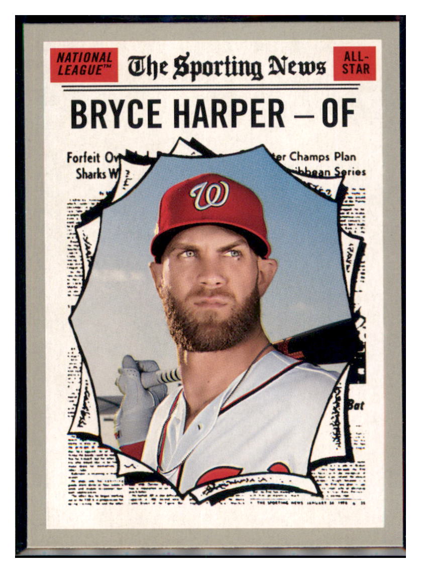 2019 Topps Heritage Bryce Harper Washington Nationals #367 Baseball card Sporting News TMH1B simple Xclusive Collectibles