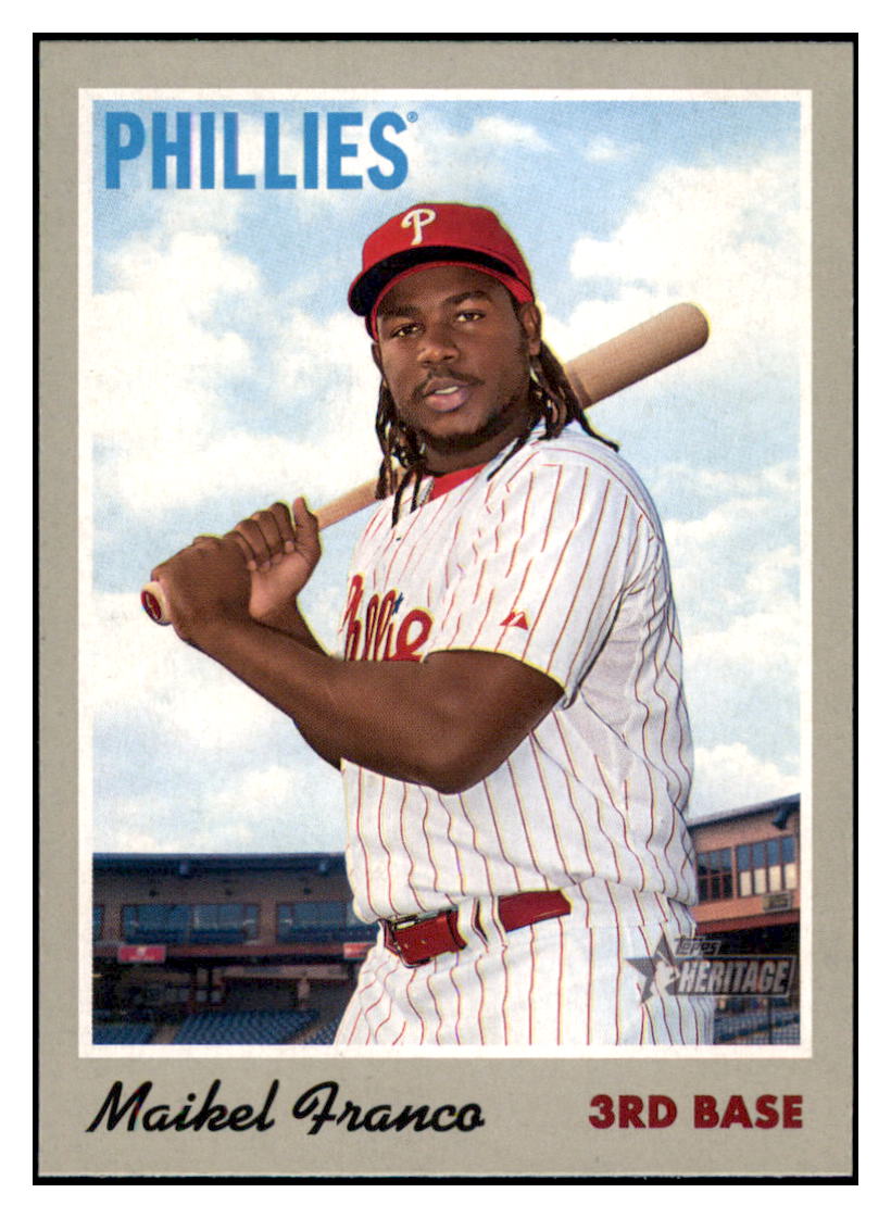 2019 Topps Heritage Maikel Franco    Philadelphia Phillies #125 Baseball
  card    TMH1B simple Xclusive Collectibles