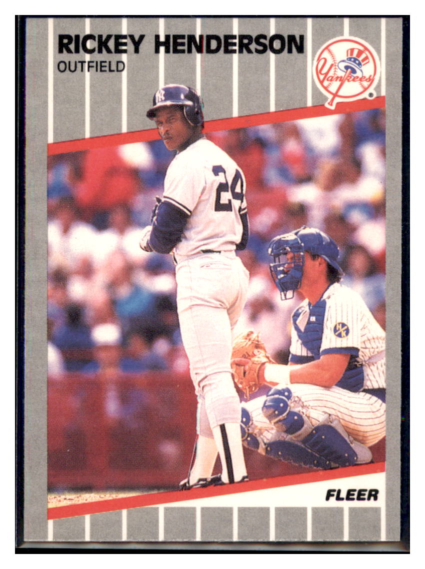 1989 Fleer Rickey Henderson New York Yankees #254 Baseball card VSMP1IMB simple Xclusive Collectibles
