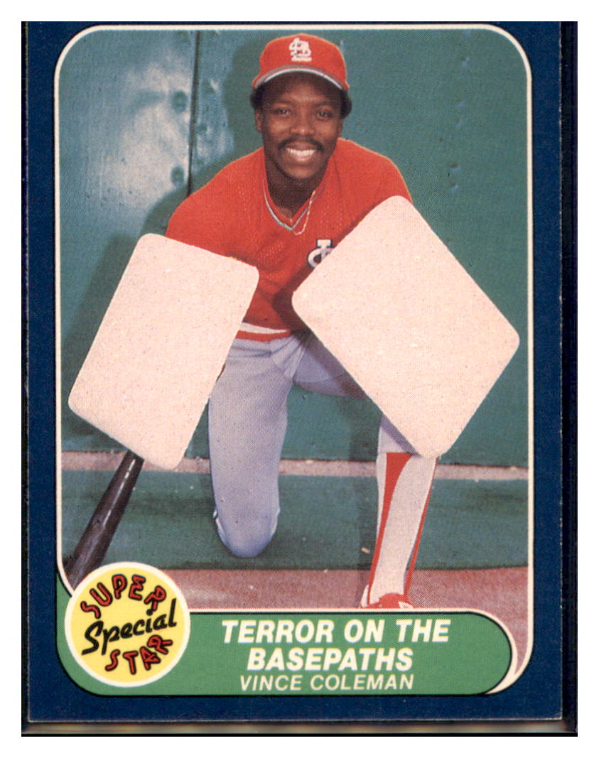 1986 Fleer Vince Coleman St. Louis Cardinals #637 Baseball
card VSMP1IMB simple Xclusive Collectibles