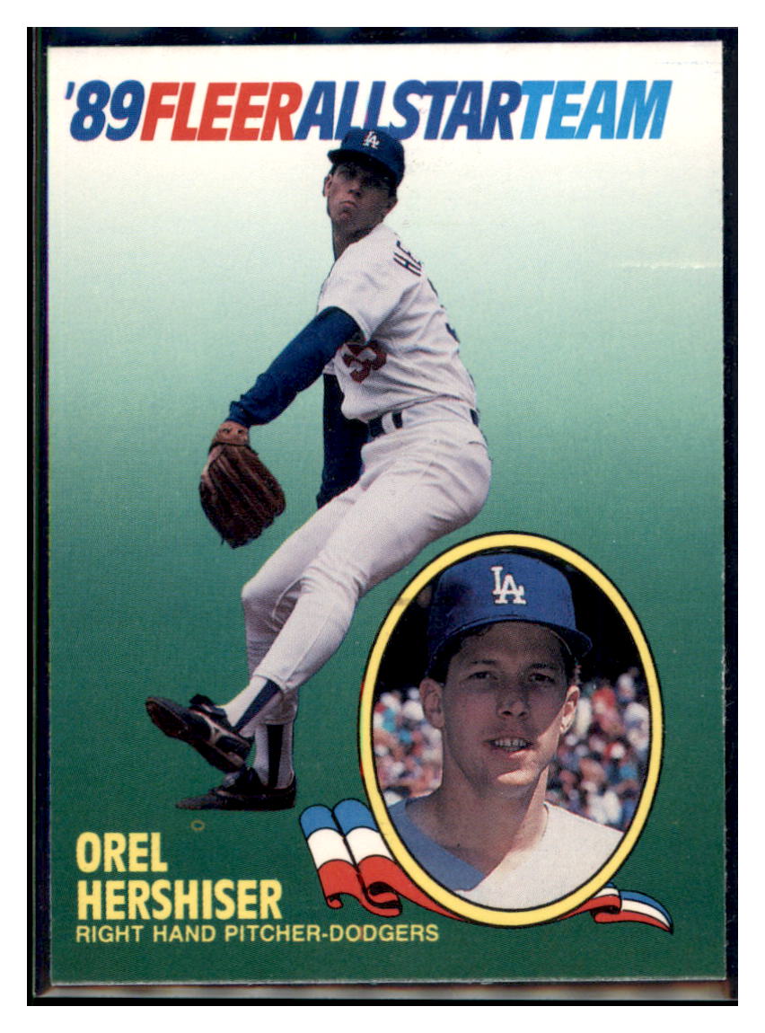 1989 Fleer Orel Hershiser Los Angeles Dodgers #7 Baseball card VSMP1IMB simple Xclusive Collectibles