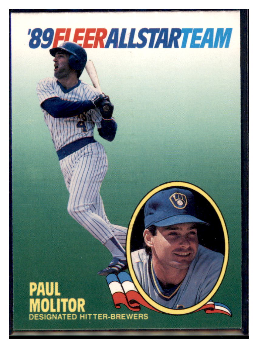 1989 Fleer Paul Molitor Milwaukee Brewers #8 Baseball card VSMP1IMB simple Xclusive Collectibles