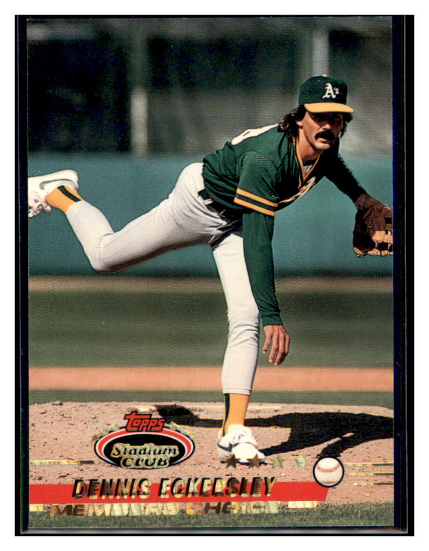 1993 Stadium Club Dennis Eckersley Members Choice Oakland Athletics #291 Baseball card   VSMP1IMB simple Xclusive Collectibles
