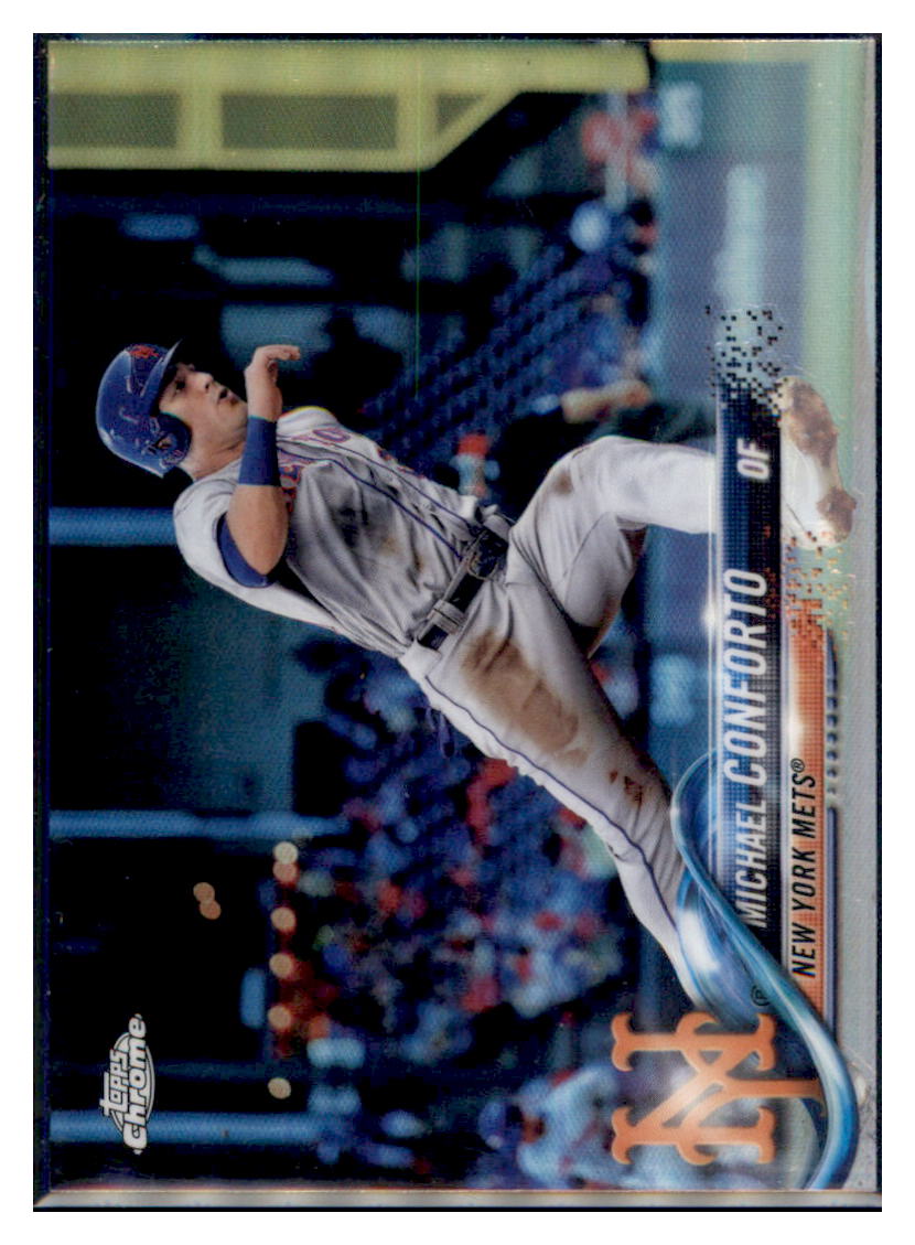 2018 Topps Chrome Michael Conforto New York Mets #136 Baseball card VSMP1IMB simple Xclusive Collectibles