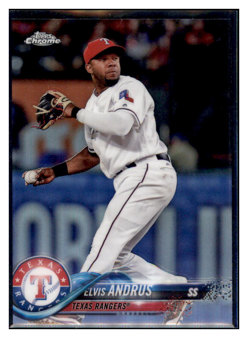 2018 Topps Chrome Elvis Andrus Texas Rangers #130 Baseball card VSMP1IMB simple Xclusive Collectibles