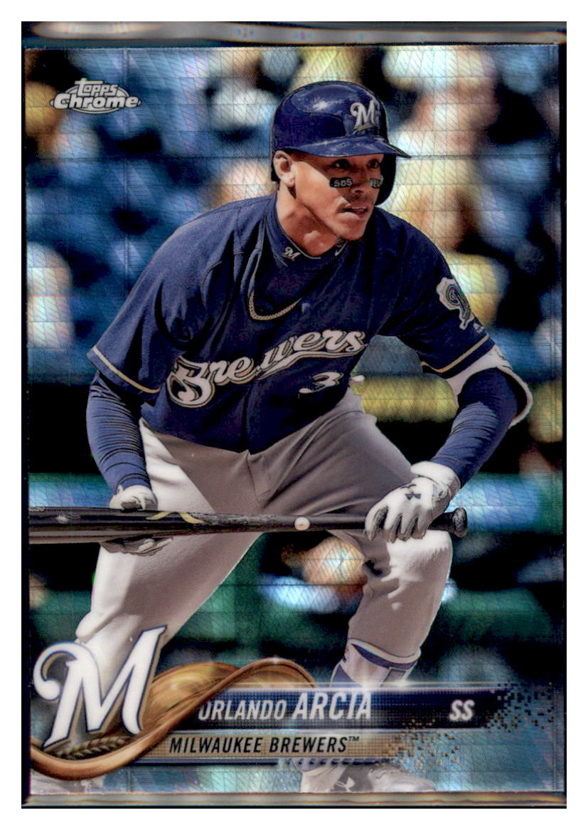 2018 Topps Chrome Orlando Arcia    Milwaukee Brewers #135 Baseball card   VSMP1IMB simple Xclusive Collectibles