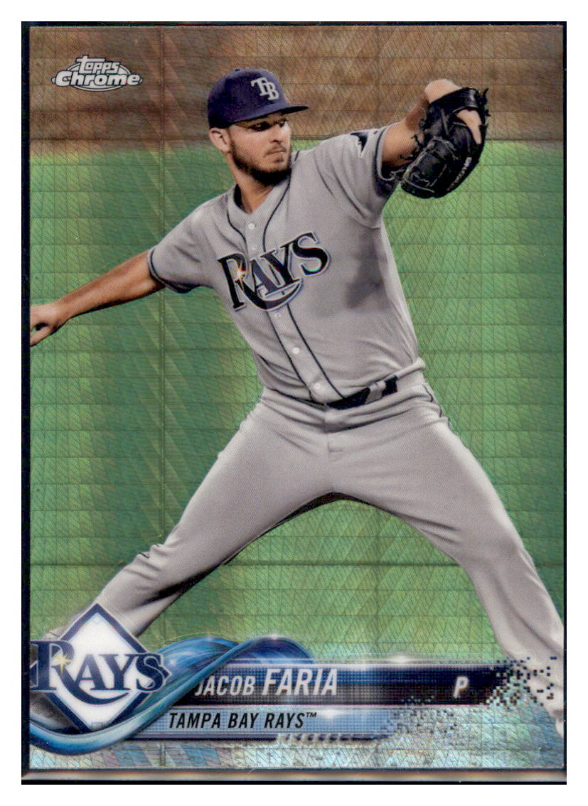 2018 Topps Chrome Jacob Faria Tampa Bay Rays #57 Prism Refractor Baseball card VSMP1IMB simple Xclusive Collectibles