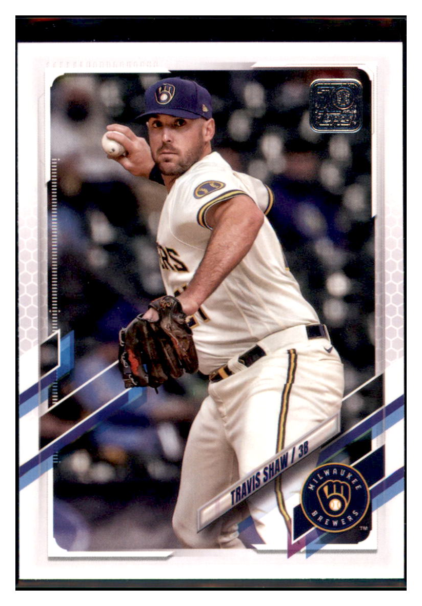 2021 Topps Update Travis Shaw    Milwaukee Brewers #US149 Baseball
  card   BMB1A simple Xclusive Collectibles
