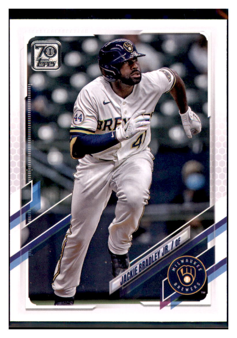 2021 Topps Update Jackie Bradley
  Jr.    Milwaukee Brewers #US111
  Baseball card   BMB1A simple Xclusive Collectibles