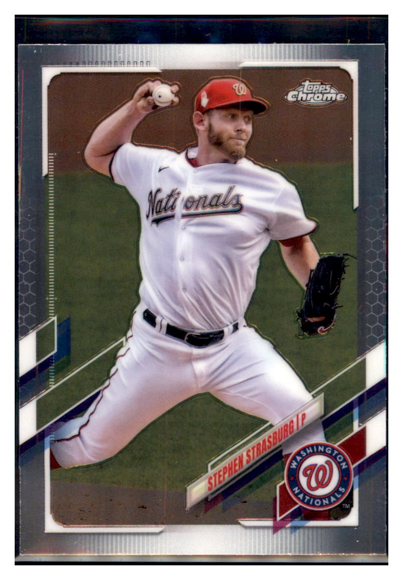 2021 Topps Chrome Stephen Strasburg Washington Nationals #176 Baseball
card BMB1C_1a simple Xclusive Collectibles