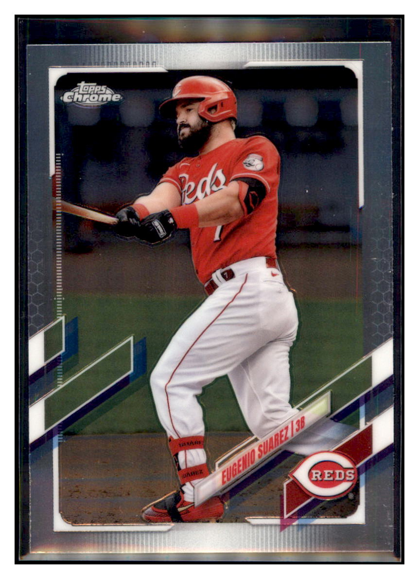 2021 Topps Chrome Eugenio Suarez Cincinnati Reds #145 Baseball card BMB1C simple Xclusive Collectibles
