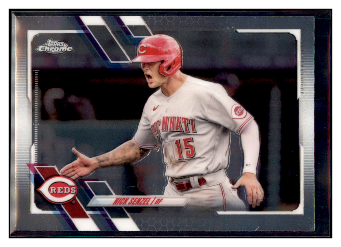 2021 Topps Chrome Nick Senzel Cincinnati Reds #185 Baseball card BMB1C simple Xclusive Collectibles