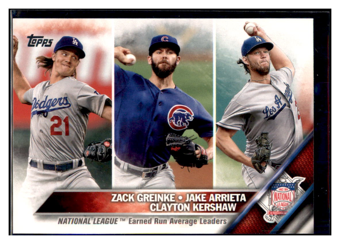 2016 Topps National League Earned Run
Average Leaders LL Los Angeles
Dodgers / Chicago Cubs #58 Baseball card
CBT1A simple Xclusive Collectibles