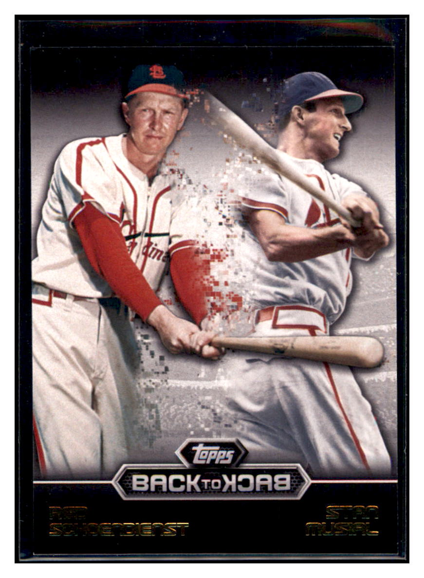 2016 Topps Red Schoendienst / Stan
  Musial    St. Louis Cardinals #B2B-9
  Baseball card   CBT1A simple Xclusive Collectibles