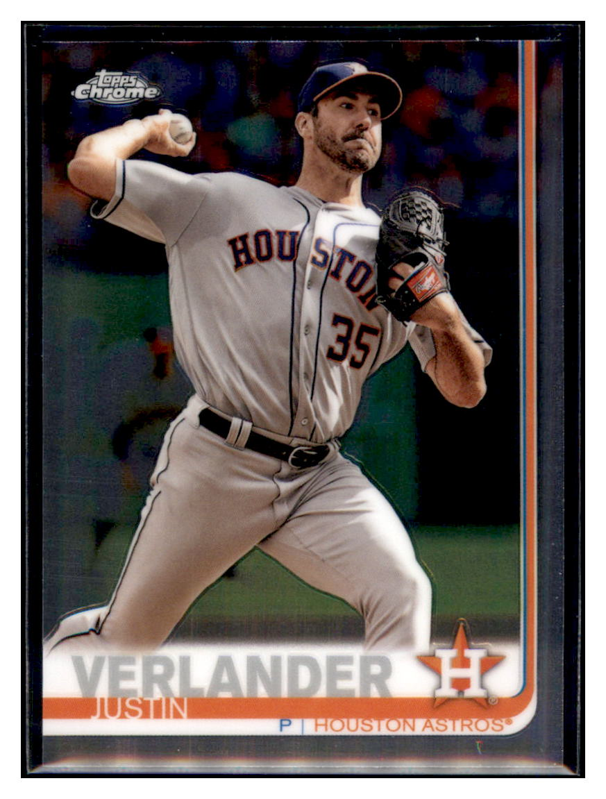 2019 Topps Chrome Justin Verlander Houston Astros #28 Baseball card CBT1A simple Xclusive Collectibles
