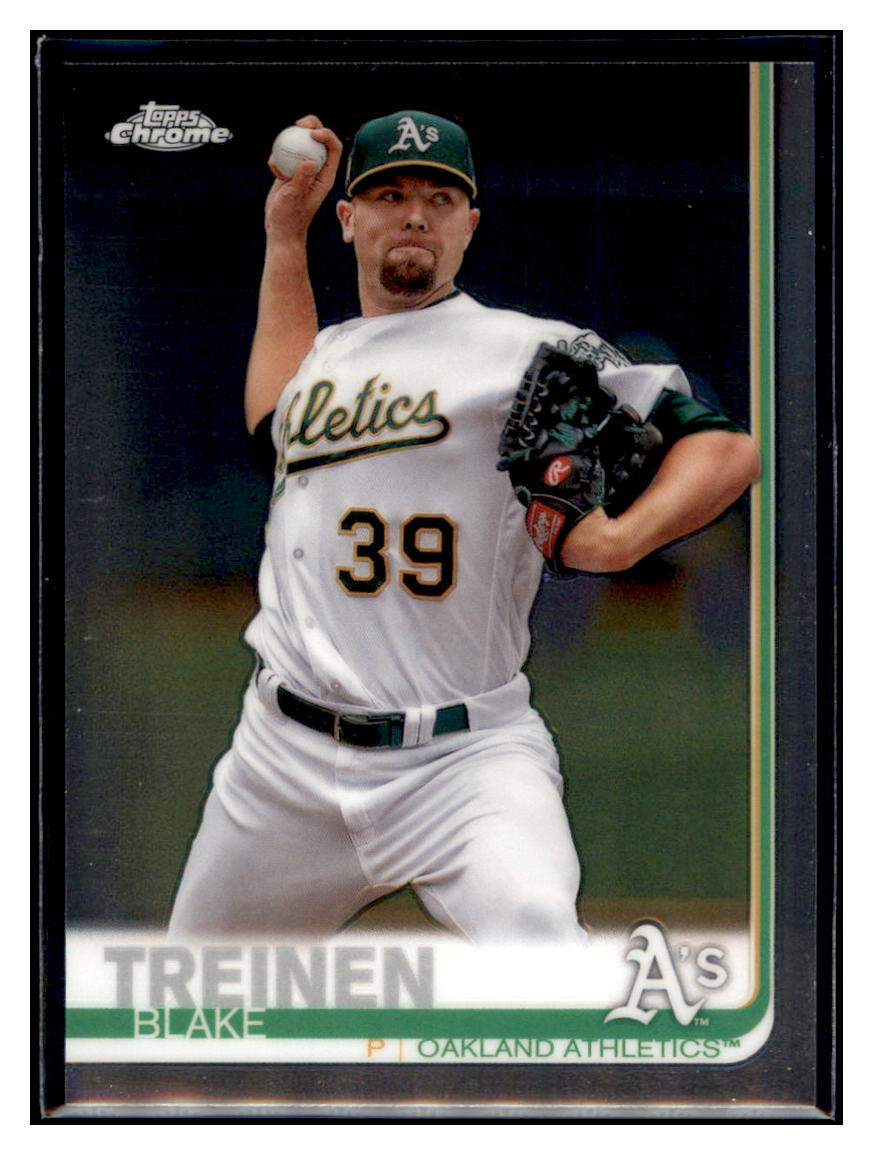 2019 Topps Chrome Blake Treinen    Oakland Athletics #144 Baseball card   CBT1A simple Xclusive Collectibles