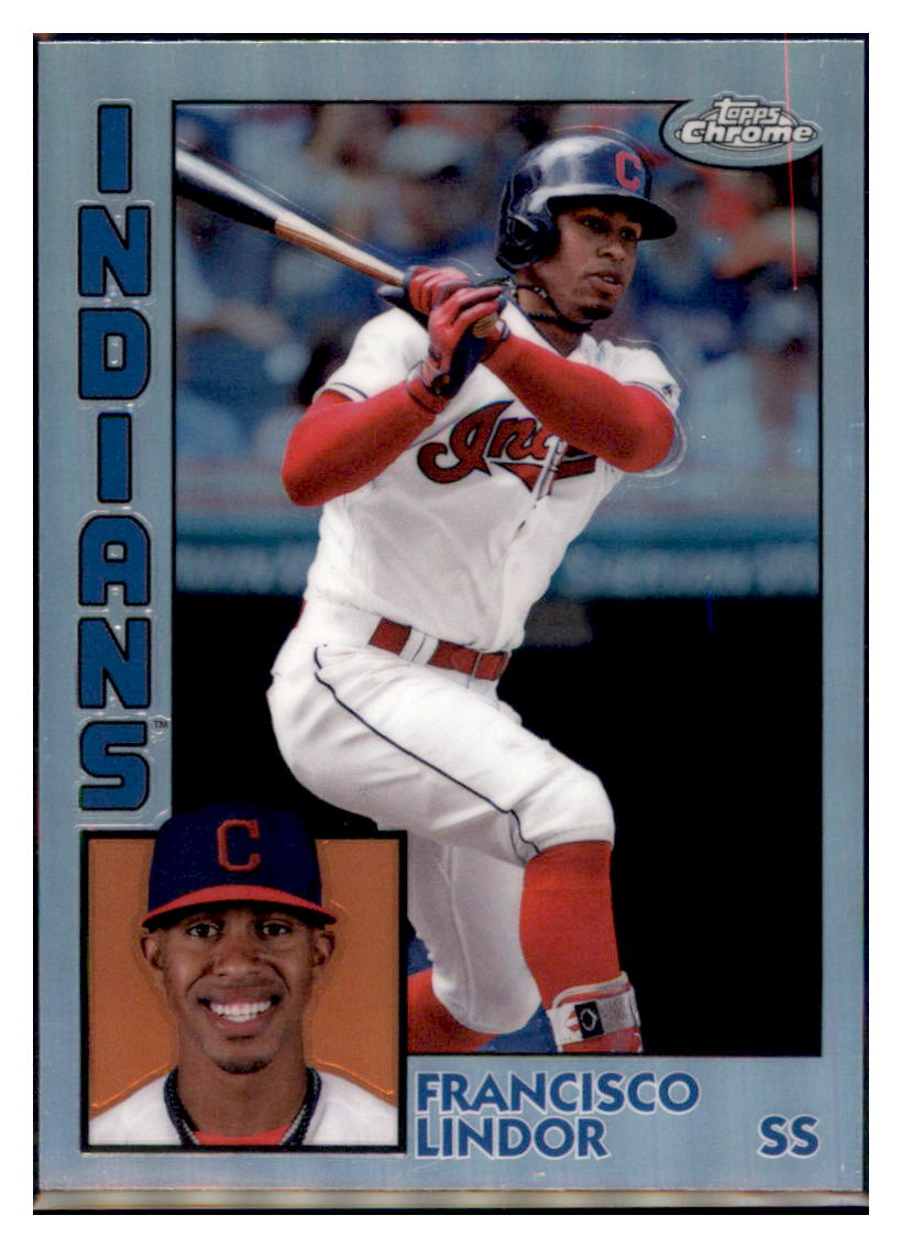 2019 Topps Chrome Francisco Lindor    Cleveland Indians #84TC-16 Baseball
  card   CBT1A simple Xclusive Collectibles   