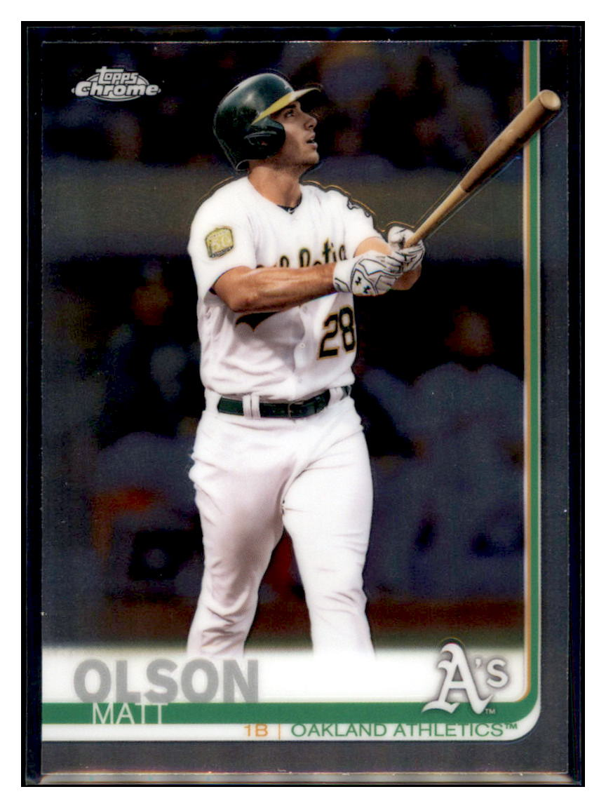 2019 Topps Chrome Matt Olson Oakland Athletics #66 Baseball card CBT1A simple Xclusive Collectibles