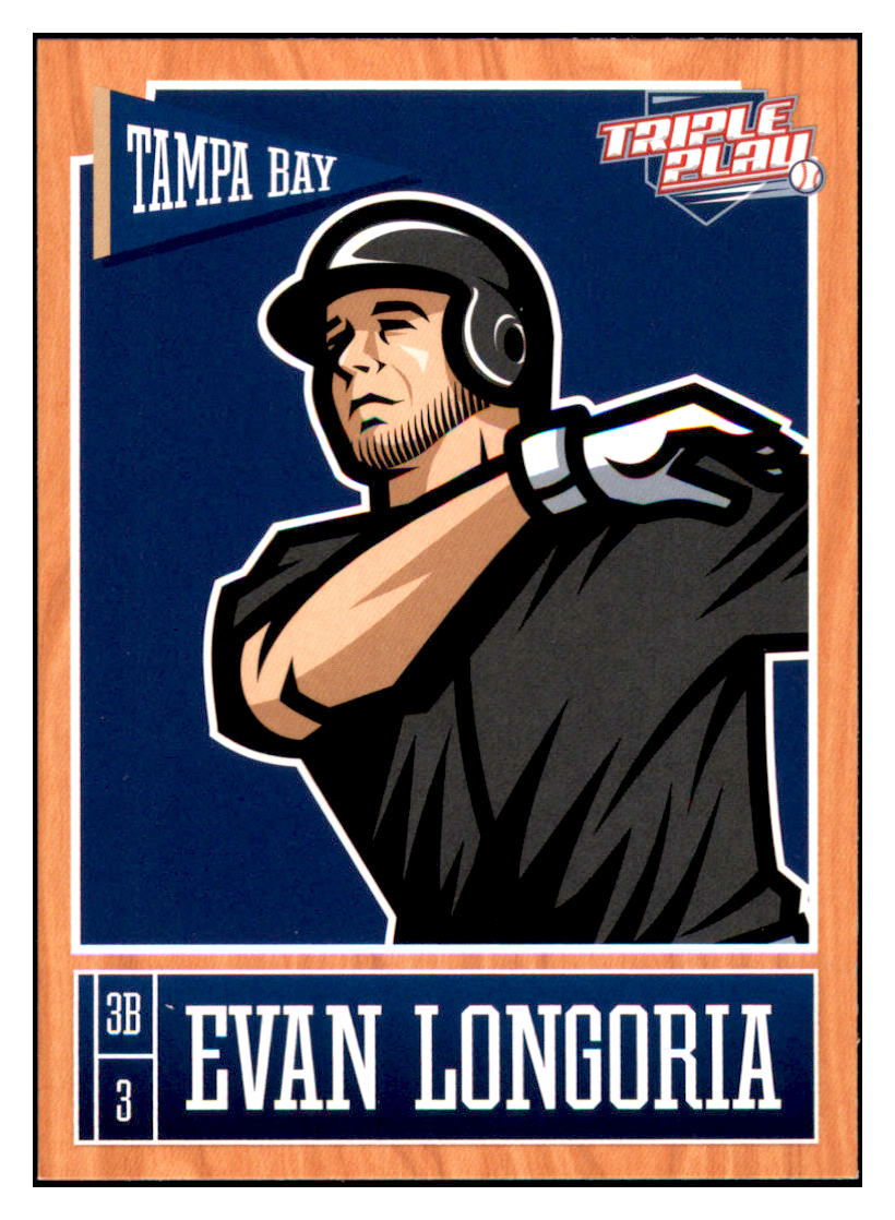 2013 Panini Triple Play Evan
  Longoria    Tampa Bay Rays #79 Baseball
  card   CBT1A simple Xclusive Collectibles