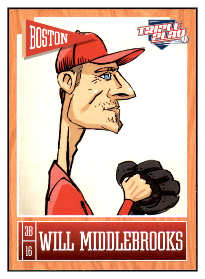 2013 Panini Triple Play Will
  Middlebrooks    Boston Red Sox #10
  Baseball card   CBT1A simple Xclusive Collectibles