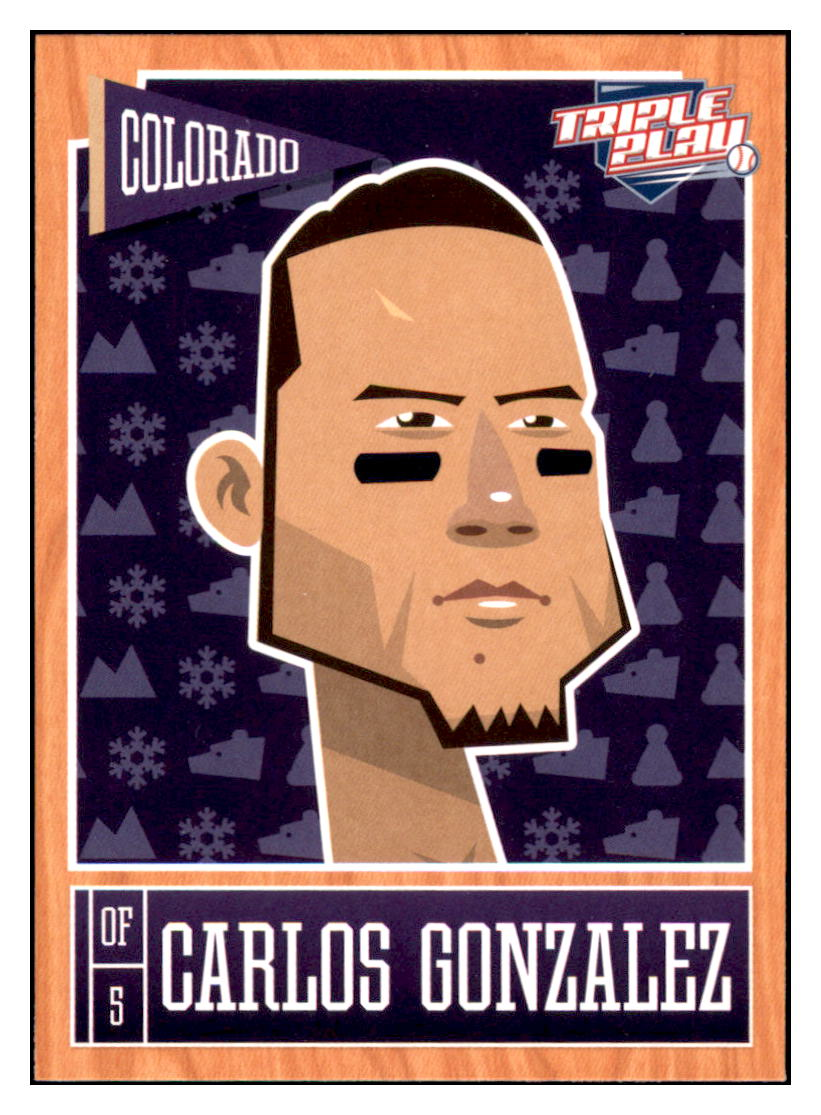 2013 Panini Triple Play Carlos
Gonzalez Colorado Rockies #24
Baseball card CBT1A simple Xclusive Collectibles