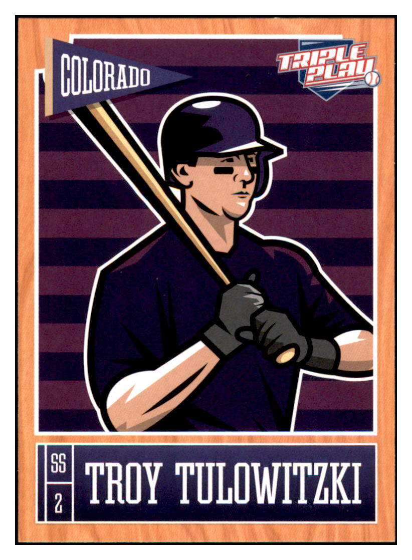 2013 Panini Triple Play Troy
  Tulowitzki    Colorado Rockies #26
  Baseball card   CBT1A simple Xclusive Collectibles