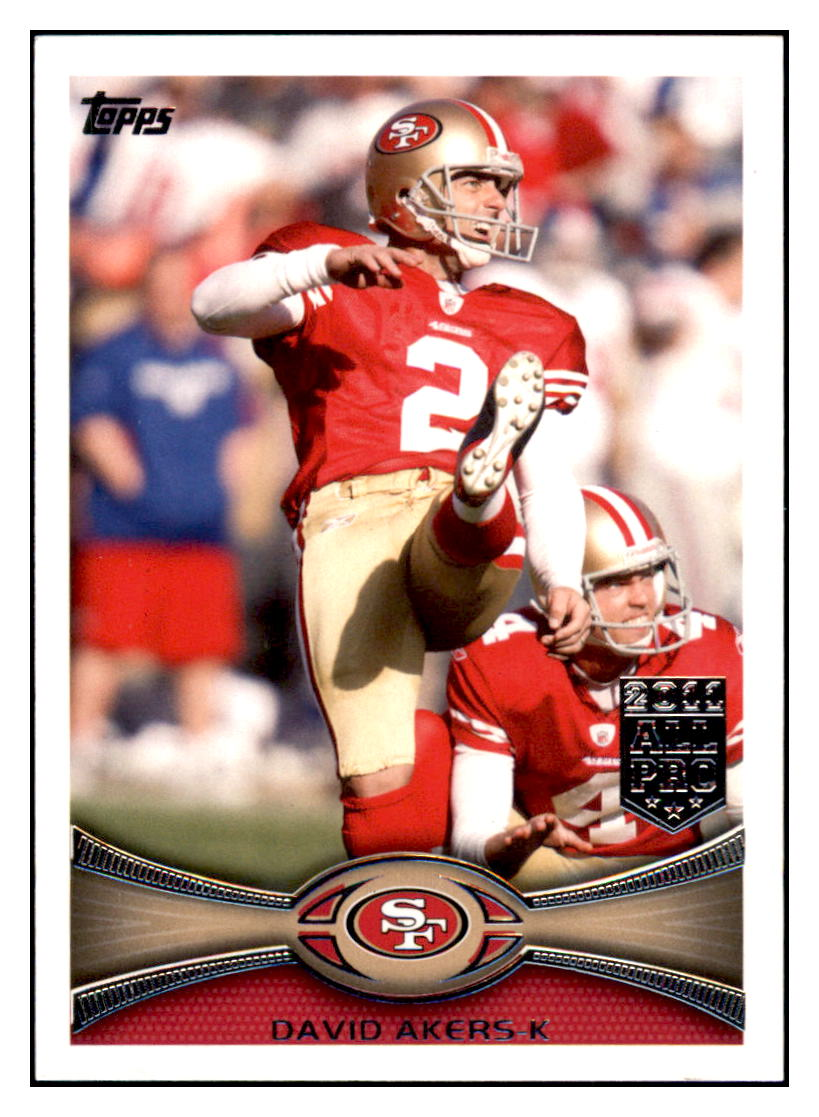 2012 Topps David Akers    San Francisco 49ers #382 Football
  card   CBT1A simple Xclusive Collectibles